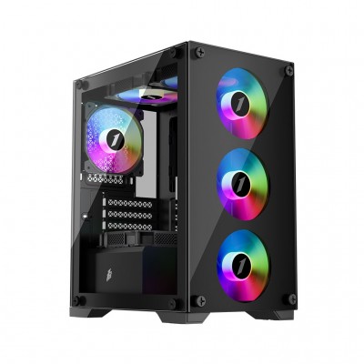 Корпус для ПК 1stPlayer X2-M-BK-4F1-PS-600FK-EU