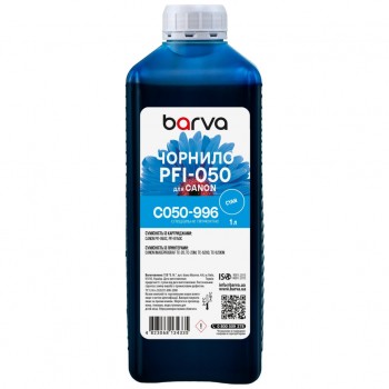 Чорнило Barva Canon PFI-050 Special, 1 л, Cyan pigmented (C050-996)