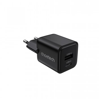 Зарядний пристрій Choetech (USB-C+USB-A) Black (PD5012-EU-BK)