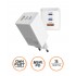 Зарядний пристрій Sigma mobile X-power 65W GaN, PD, QC (2xUSB-C + 1xUSB-A) White (PS65-01)