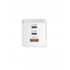 Зарядний пристрій Sigma mobile X-power 65W GaN, PD, QC (2xUSB-C + 1xUSB-A) White (PS65-01)