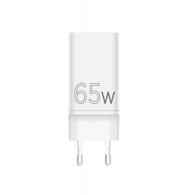 Зарядний пристрій Sigma mobile X-power 65W GaN, PD, QC (2xUSB-C + 1xUSB-A) White (PS65-01)