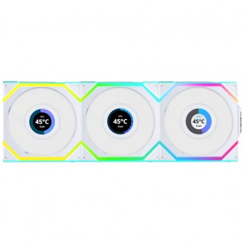 Вентилятор Lian Li UNI Fan SL WIRELESS LCD 120-3, White (G99.12SLLCD1W3W.00)
