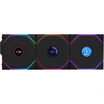 Вентилятор Lian Li UNI Fan TL WIRELESS LCD 120-3, Black (G99.12TLLCD1W3B.00)