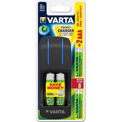 Зарядное устройство Varta Pocket Charger + 2AA 2100 mAh +2AAA 800 mAh NI-MH (57642301431)