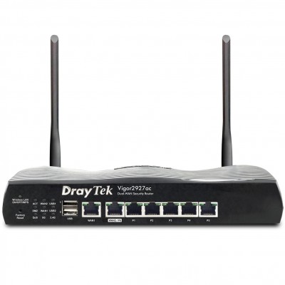 Роутер Drytek Vigor 2927ac, 2(6) WAN GbE, 5 LAN GbE, 2 USB 2.0, 50 VPN, Multi-LAN (8+DMZ+IP R