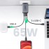 Зарядний пристрій 3xUSB 65W (2хUSB-C+USB-A) Gan CD244 Сірий Ugreen (10335)