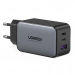 Зарядний пристрій 3xUSB 65W (2хUSB-C+USB-A) Gan CD244 Сірий Ugreen (10335)