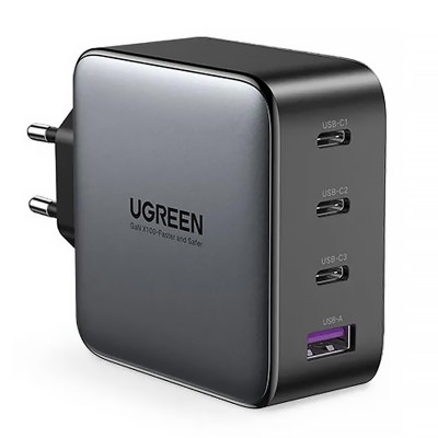 Зарядний пристрій 4xUSB 100W (3хUSB-C+USB-A) Gan + Cable CD226 Сірий Ugreen (90575)