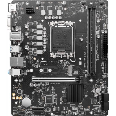 Материнська плата MSI PRO H610M-E DDR4 (1700/H610, 2*DDR4, HDMI/VGA, 4xSATAІІІ, M.2, GLan, 7.1ch, mATX)