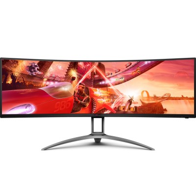 Монітор 49" AOC AG493UCX2, VA, 5120x1440, 165Гц, вигн., HDMIx3, DP, USB-C, USB-hub, HAS, кол, чорний