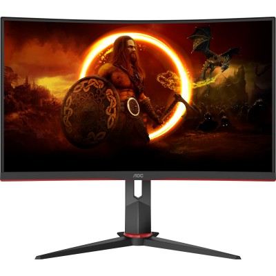 Монітор 27" AOC C27G2Z3/BK, VA, 280Гц, 0,5ms, вигнутий, HDMIx2, DP, HAS, чорний з червоним