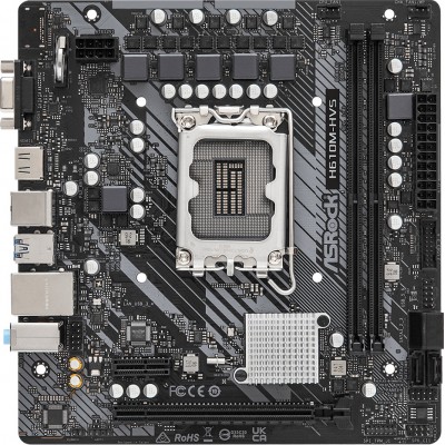 Материнська плата ASRock H610M-HVS/Ref (1700/H610, 2*DDR4, 1xPCIex16, HDMI/VGA, 4xSATAІІІ, GLan, 7.1ch, mATX)