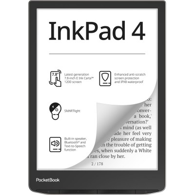 Електронна книжка PocketBook InkPad 4 (PB743G), IPX8, Stardust Silver ( PB743G-U-WW )