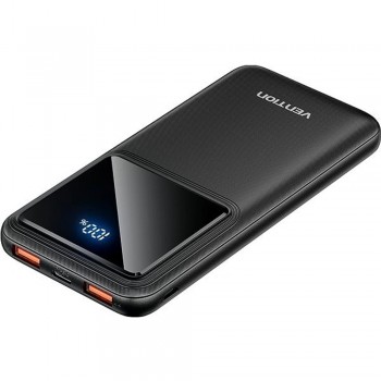 УМБ Vention 10000mAh 22.5W 3A,PD,QC 3.0, Micro-USB,USB-C,2xUSB-A,LED Display,Black