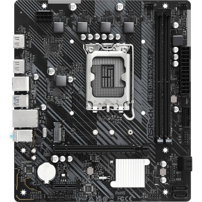 Материнська плата ASRock H610M-H2/M.2 (1700/H610, 2*DDR4, 1xPCIex16, 2xHDMI, 4xSATAІІІ, M.2, GLan, 7.1ch, mATX)