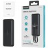 УМБ Choetech 10000mAh 22,5W Fast Charge MicroUsb,USB-A, USB-C,build-in USB-C/Lightning cable Black