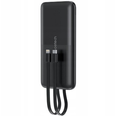 УМБ Choetech 10000mAh 22,5W Fast Charge MicroUsb,USB-A, USB-C,build-in USB-C/Lightning cable Black