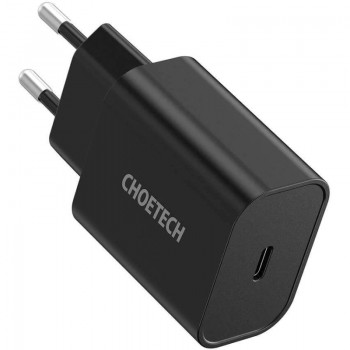 Зарядний пристрій 1xUSB 20W (1 USB-C) PD matte wall charger чорний Choetech (Q5004-EU-BK)
