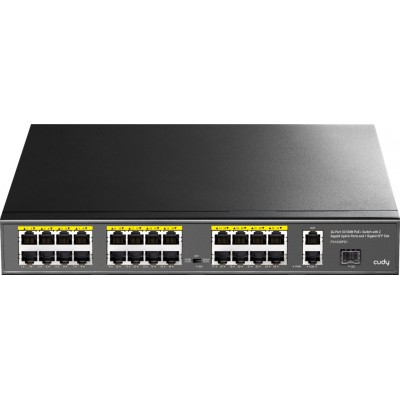 Комутатор Cudy FS1026PS1, 24 порт10/100M PoE+ Switch with 2 Gigabit Port+ 1SFP 300W