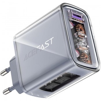 Зарядний пристрій 3xUSB 65W (2xUSB-C+USB-A) Gan A45 Fast Charger Mountain mist Acefast (6974316282099)