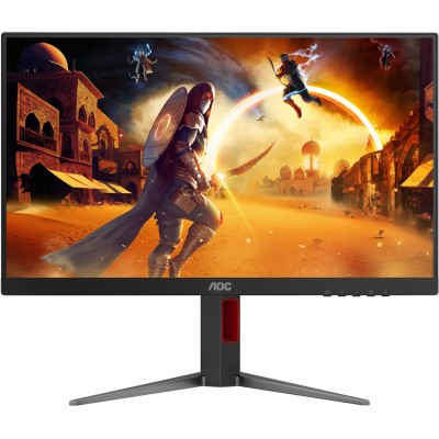 Монітор 23.8" AOC 24G4HA, IPS, 200Гц, 2xHDMI, DP, HAS, Pivot, колонки, чорно-червоний
