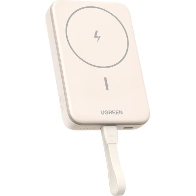 УМБ Ugreen Magnetic Wireless 10000 mAh 20W Build-in USB-C Cable (PB760) білий