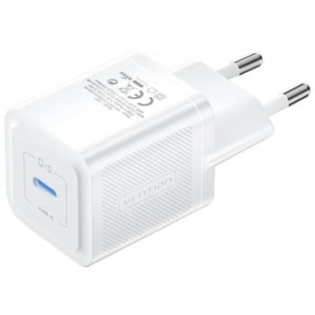 Зарядний пристрій 1xUSB-C 20W PD білий Vention (FEPW0-EU)