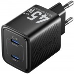Зарядний пристрій 2xUSB-С 45W GaN чорний Vention (FEFB0-EU)