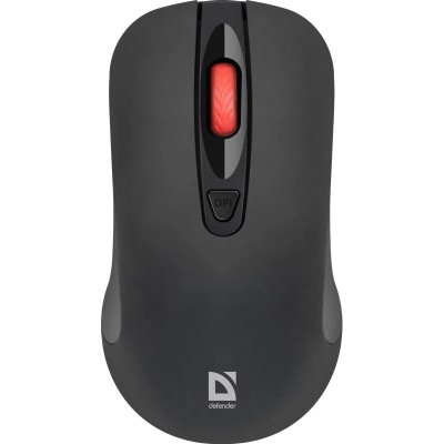 Мишка Defender Nexus MS-195 бездротова, 4 кн. до 1600 dpi, безшумна, чорна