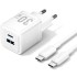 Зарядний пристрій 2xUSB 30W (USB-A/USB-C) + USB-C cable М-М White Vention (TZ-FEQW0-EU-01)