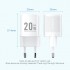 Зарядний пристрій 1xUSB-C 20W GaN + USB-C cable М-М White Vention (TZ-FEPW0-EU-01)