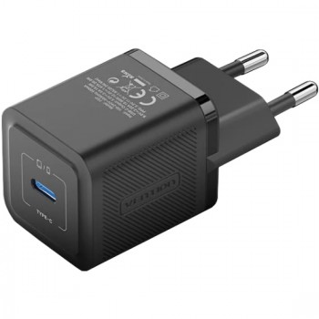 Зарядний пристрій 1xUSB-C 20W GaN + USB-C cable М-М Black Vention (TZ-FEPB0-EU-01)