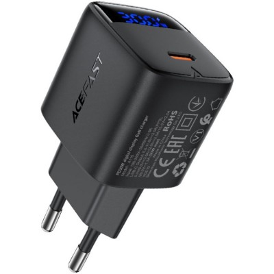 Зарядний пристрій 1xUSB-C 30W Gan A115 Fast Charger + USB-C cable black Acefast (6974316284451)