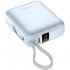УМБ Choetech 10000mAh 35W PD3.0 USB-C In/Out, with buid-in type-C cabel голуба