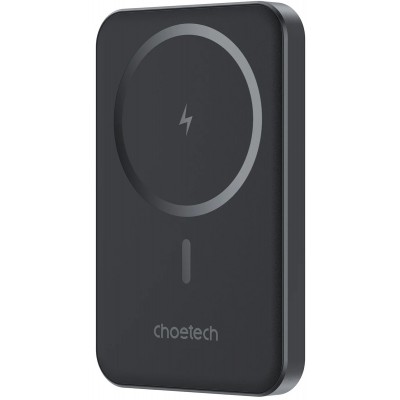 УМБ Choetech Magnetic Wireless 5000mAh 20W PD Qi-15W USB-C In/Out, тонкий, Black