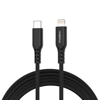 Дата кабель USB-C to Lightning 1.8m MFi PD20W braided black Choetech (XCL-1021-BK)