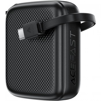 УМБ Acefast 10000mAh 20W PD,QC3.0 USB-C In/Out with build Type-C cable, M15 Black