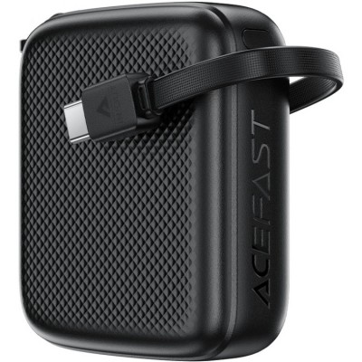 УМБ Acefast 10000mAh 20W PD,QC3.0 USB-C In/Out with build Type-C cable, M15 Black