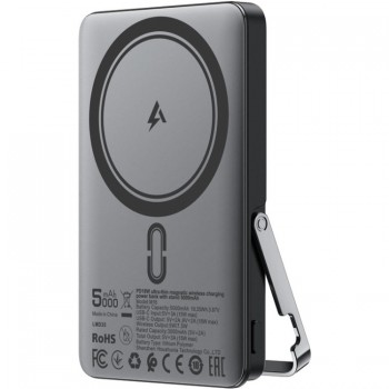 УМБ Acefast Magnetic Wireless 5000mAh 18W PD,QC3.0 USB-C In/Out,with holder, ультра тонкий M16 Black