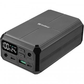 УМБ Sandberg 27000mAh Laptop DC12–24v 84W,100W PD, QC3.0, USB-A, 2xDC, 2xUSB-C, QI-10W, PowerThru