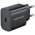 Зарядний пристрій 1xUSB-C 20W + USB-C to Lightning cable М-М Black Vention (G17B0-EU)