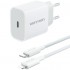 Зарядний пристрій 1xUSB-C 20W + USB-C to Lightning cable М-М White Vention (G17W0-EU)