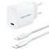 Зарядний пристрій 1xUSB-C 30W + USB-C cable М-М White Vention (G18W0-EU)