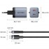 Зарядний пристрій 2xUSB-C 45W PD3.0/QC/GaN + USB-C cable М-М чорний Vention (TZ-FCDH0-EU)