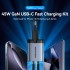 Зарядний пристрій 2xUSB-C 45W PD3.0/QC/GaN + USB-C cable М-М чорний Vention (TZ-FCDH0-EU)
