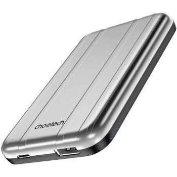 УМБ Choetech Magnetic Wireless 5000mAh 10W, USB-A,USB-C In/Out B655 mini silver
