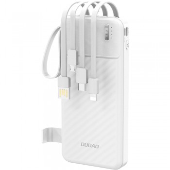 УМБ Dudao 10000mAh K11 10W USB-A,USB-C,microUSB, with USB-A/USB-C/Lightning/MicroUSB cables White
