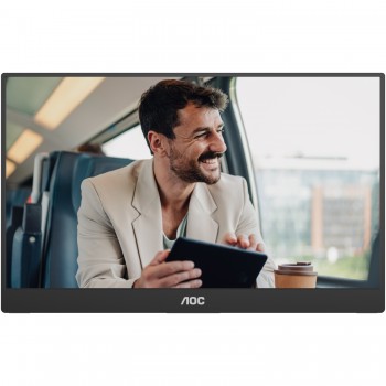 Монітор 15.6" AOC 16T20E2, IPS, HDMI, USB- C, колонки, чорний