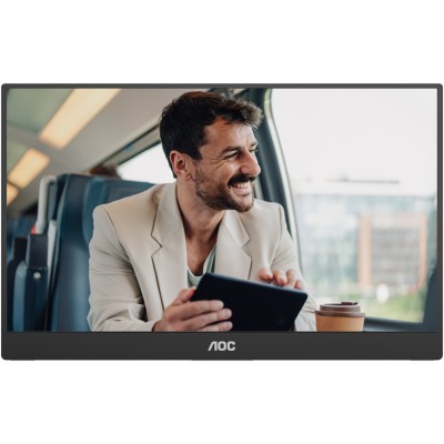 Монітор 15.6" AOC 16T20E2, IPS, HDMI, USB- C, колонки, чорний